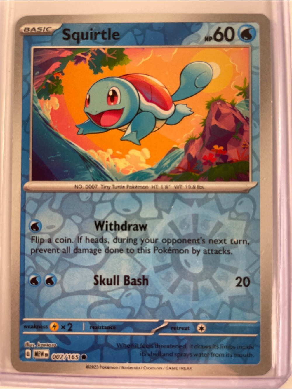 Pokemon Squirtle Card - Blue & Orange Art